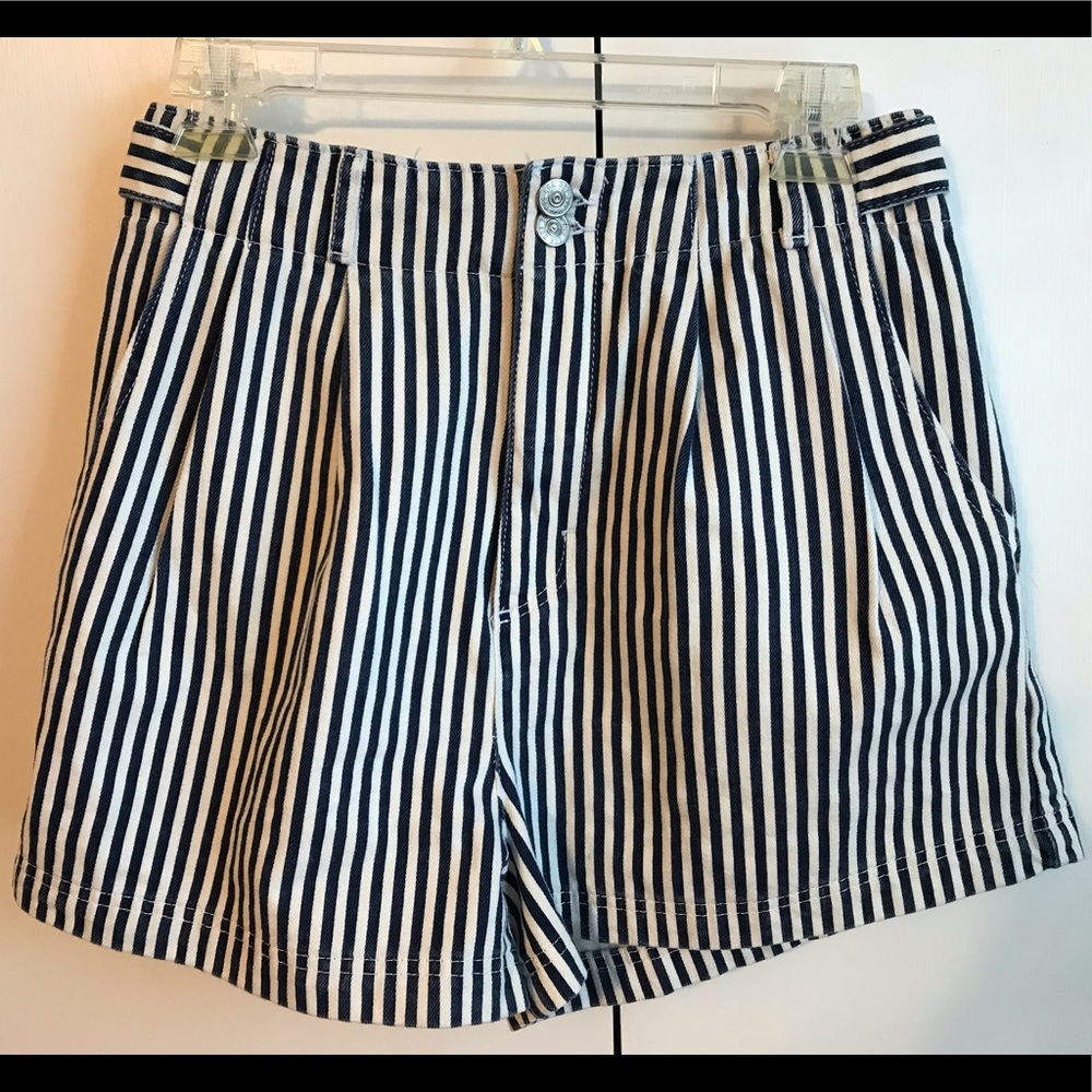 NWOT BDG denim blue & white pinstripe shorts